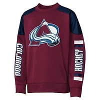 Youth Outerstuff Nathan MacKinnon Burgundy Colorado Avalanche Best Defense Name & Number Crewneck Sweatshirt