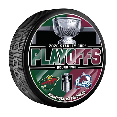 Colorado Avalanche vs. Minnesota Wild Inglasco 2026 Stanley Cup Playoffs Second Round Dueling Match-Up Hockey Puck