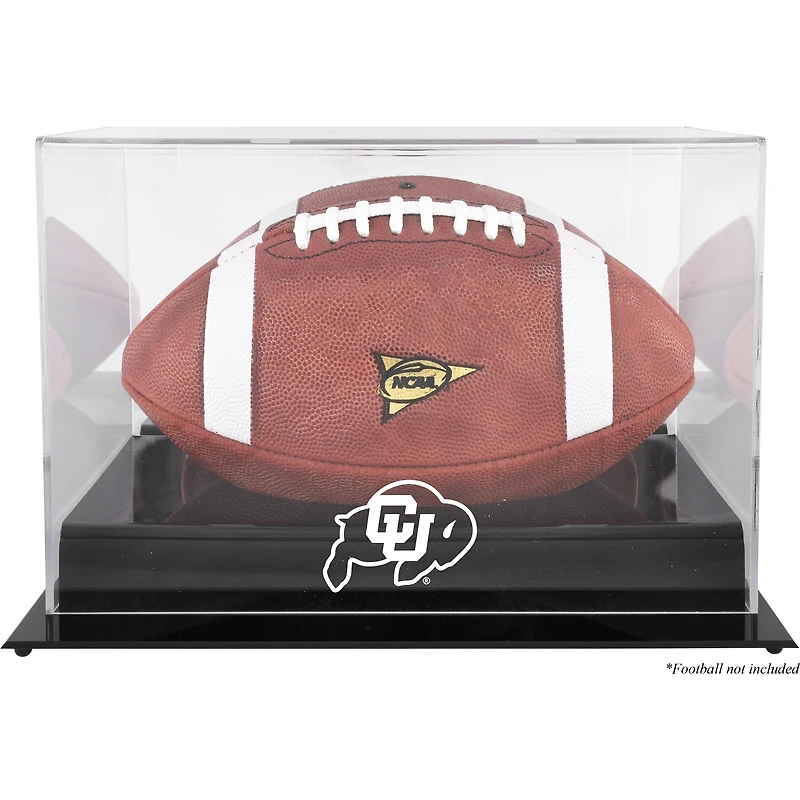 Vitrine de présentation du logo de l'équipe de football des Colorado Buffaloes Black Base avec dos miroir