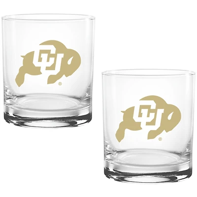 Colorado Buffaloes Vintage Sketch 14oz 2-Pack Glass Set