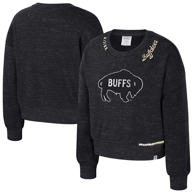 Girls Youth Colosseum  Black Colorado Buffaloes Just a Minute Sweatshirt