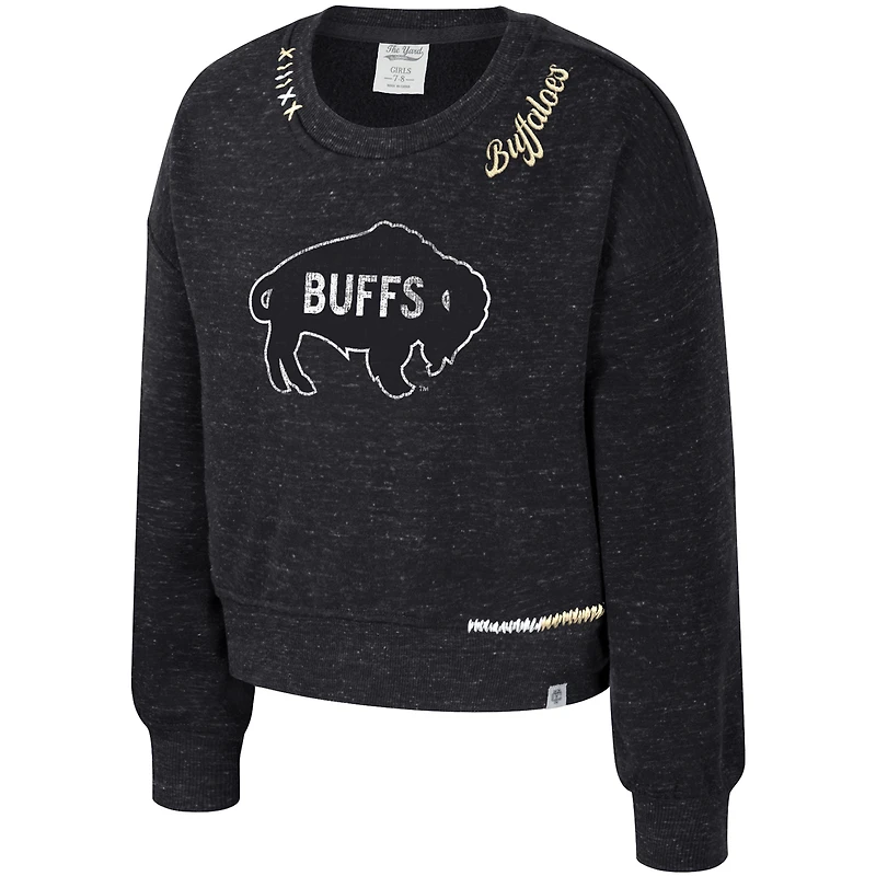 Girls Youth Colosseum  Black Colorado Buffaloes Just a Minute Sweatshirt