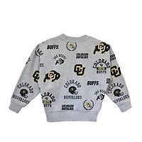 Sweat-shirt gris à manches longues pour jeunes filles, motif Gameday Couture des Colorado Buffaloes, Always On Repeat