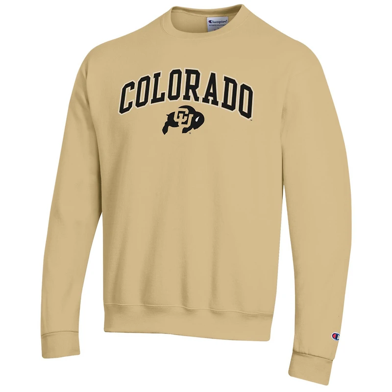 Men's Champion  Gold Colorado Buffaloes Arch Over Logo Pullover Sweatshirt