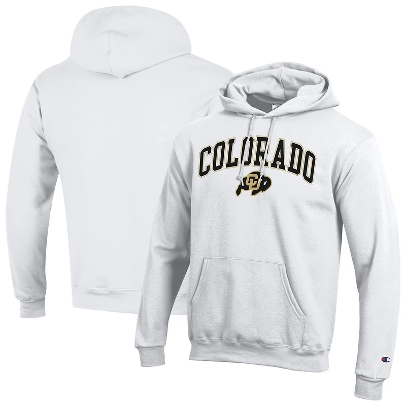 Sweat à capuche blanc Champion pour homme avec logo Arch Over des Colorado Buffaloes