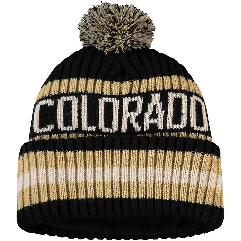 Men's '47 Black Colorado Buffaloes Bering Cuffed Knit Hat with Pom