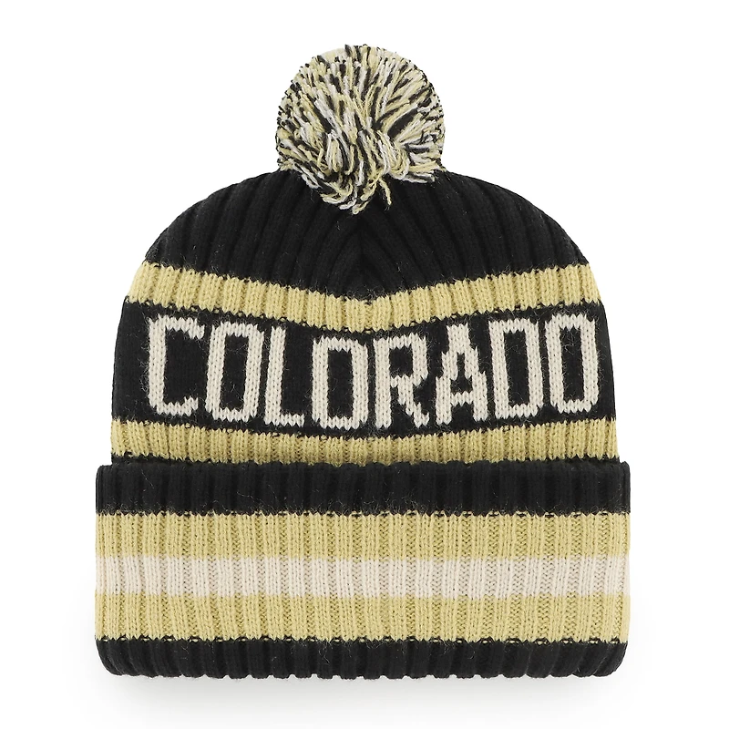 Bonnet en tricot à revers '47 Colorado Buffaloes Bering pour homme avec pompon