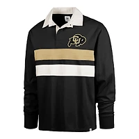 Men's '47 Black Colorado Buffaloes Clubhouse Knox Thames Long Sleeve Rugby Polo