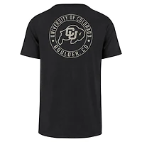T-shirt Franklin '47 noir pour hommes des Buffaloes du Colorado sur la poitrine gauche et le dos Slide Two Hit