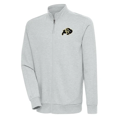 Men's Antigua Heather Gray Colorado Buffaloes Action Full-Zip Jacket