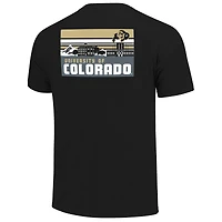 Men's Black Colorado Buffaloes Striped Campus Skyline T-Shirt