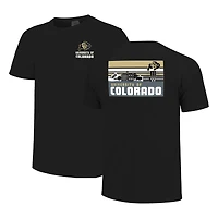 Men's Black Colorado Buffaloes Striped Campus Skyline T-Shirt