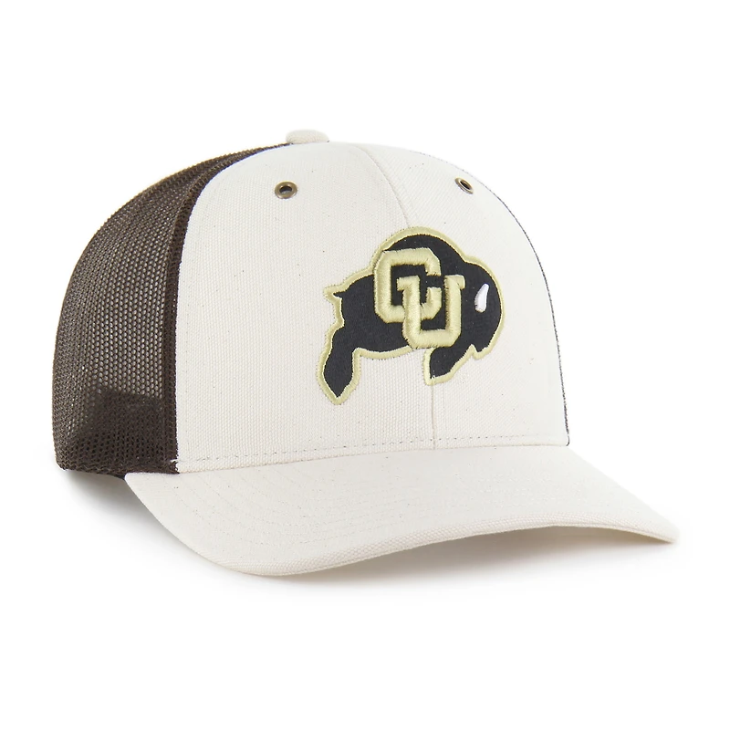 Men's Carhartt x '47 Natural/Brown Colorado Buffaloes Undyed Trucker Adjustable Hat