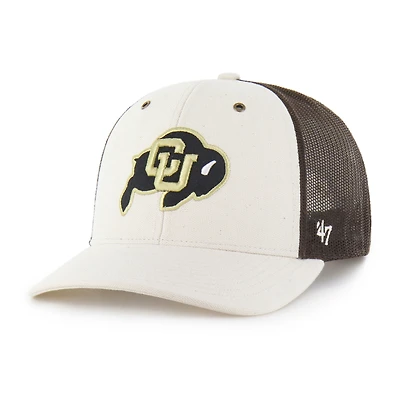 Men's Carhartt x '47 Natural/Brown Colorado Buffaloes Undyed Trucker Adjustable Hat