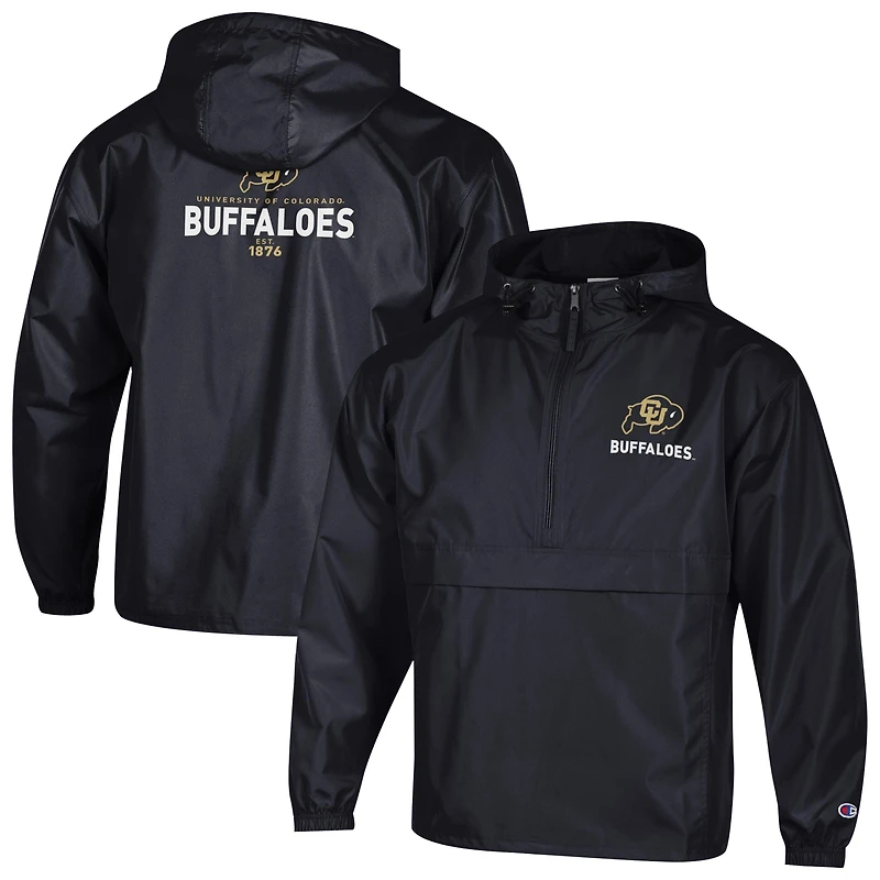 Men's Champion Black Colorado Buffaloes Delay Packable Half-Zip Jacket