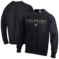 Sweat-shirt Champion noir Colorado Buffaloes Relentless Reverse Weave pour homme