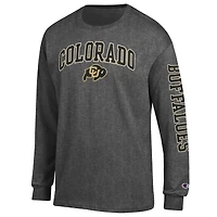 Men's Champion  Charcoal Colorado Buffaloes Arch Over Logo 2-Hit Long Sleeve T-Shirt