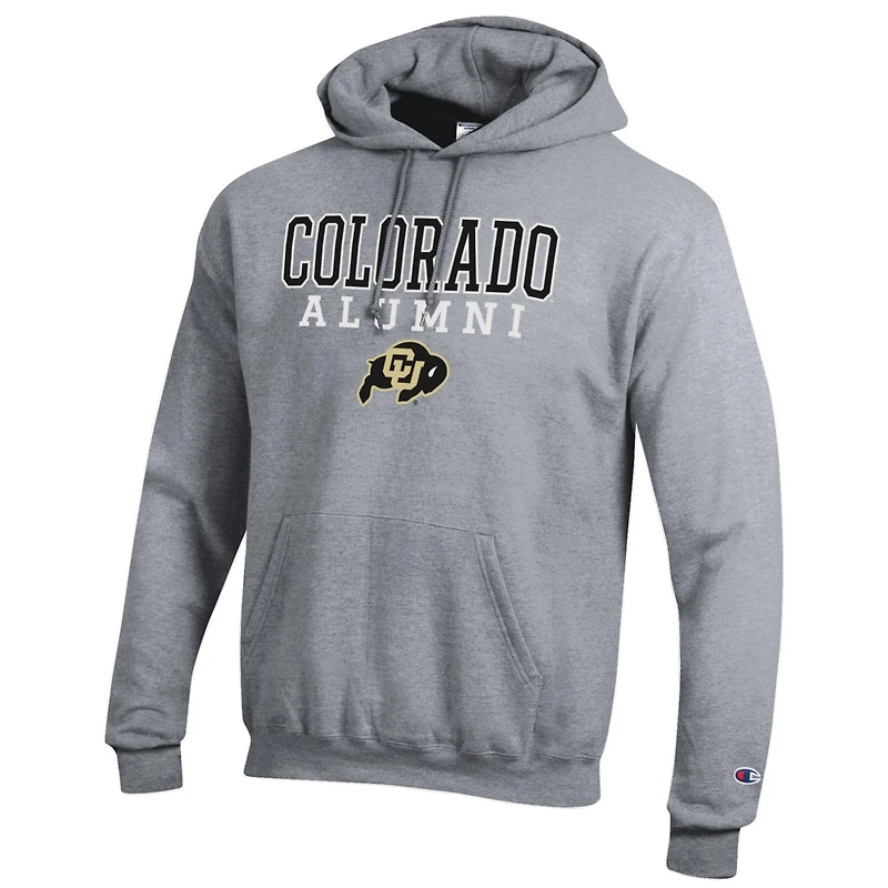 Men's Champion  Gray Colorado Buffaloes Alumni Logo Stack Pullover Hoodie