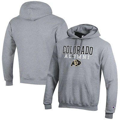 Men's Champion  Gray Colorado Buffaloes Alumni Logo Stack Pullover Hoodie