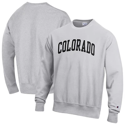 Sweat-shirt en molleton à tissage inversé Champion Grey Colorado Buffaloes pour homme