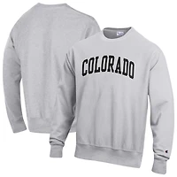 Sweat-shirt en molleton à tissage inversé Champion Grey Colorado Buffaloes pour homme
