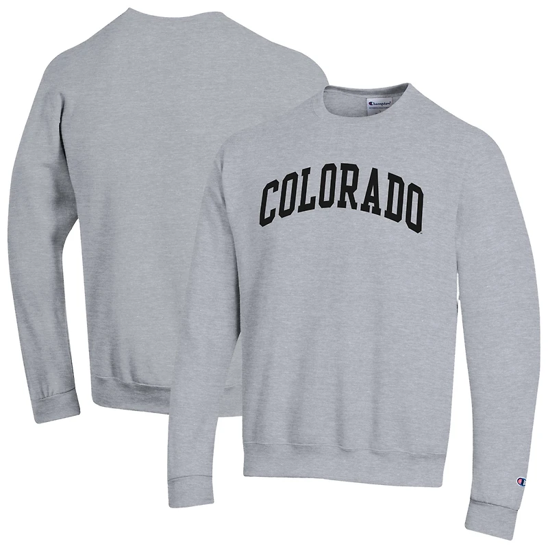 Men's Champion  Heather Gray Colorado Buffaloes Basic Arch Fleece Pullover Sweatshirt