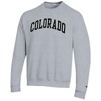 Men's Champion  Heather Gray Colorado Buffaloes Basic Arch Fleece Pullover Sweatshirt