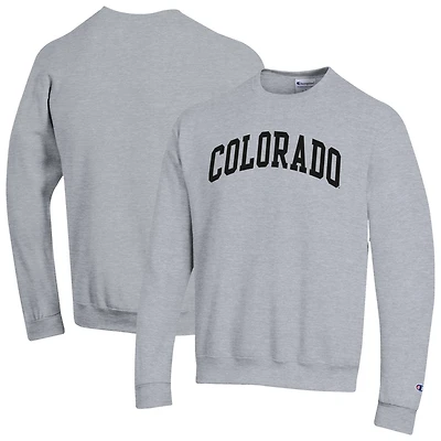 Men's Champion  Heather Gray Colorado Buffaloes Basic Arch Fleece Pullover Sweatshirt
