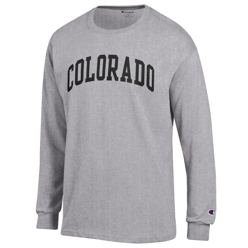 T-shirt à manches longues Basic Arch gris chiné pour homme