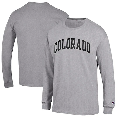 Men's Champion  Heather Gray Colorado Buffaloes Basic Arch Long Sleeve T-Shirt