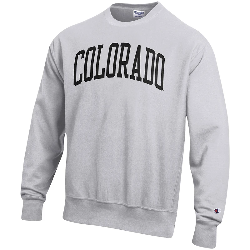 Sweat-shirt à enfiler décontracté Champion Heather Grey Colorado Buffaloes pour homme, coupe arch-reverse weave