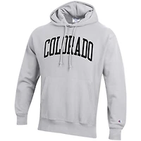 Sweat à capuche coupe décontractée Champion Heather Grey Colorado Buffaloes Team Arch Reverse Weave pour homme