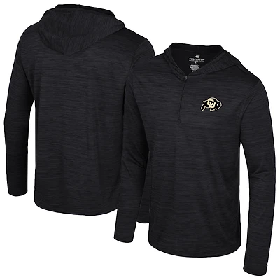 Sweat à capuche léger quart de zip Colosseum Black Colorado Buffaloes Always Sunny pour homme