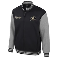 Men's Colosseum Black Colorado Buffaloes Ambi-Turner Full-Zip Varsity Jacket