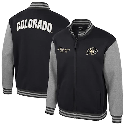 Men's Colosseum Black Colorado Buffaloes Ambi-Turner Full-Zip Varsity Jacket