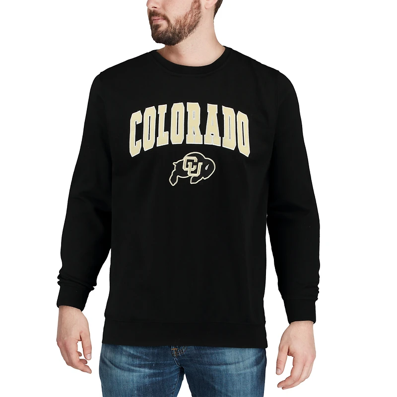 Colosseum Black Colorado Buffaloes Arch & Logo Crew Neck Sweat-shirt pour homme