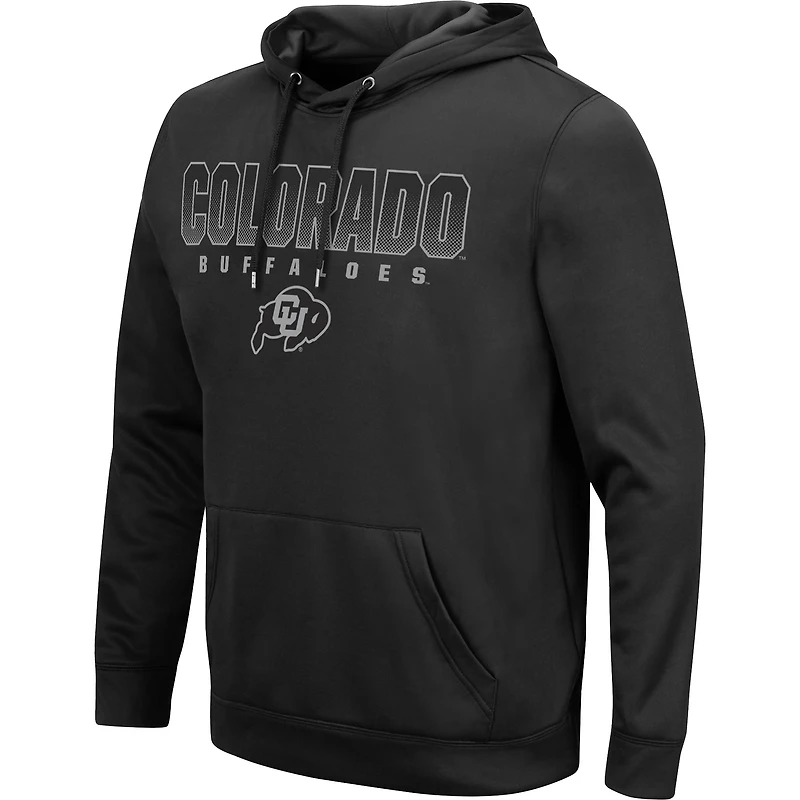 Men's Colosseum Black Colorado Buffaloes Blackout 3.0 Pullover Hoodie