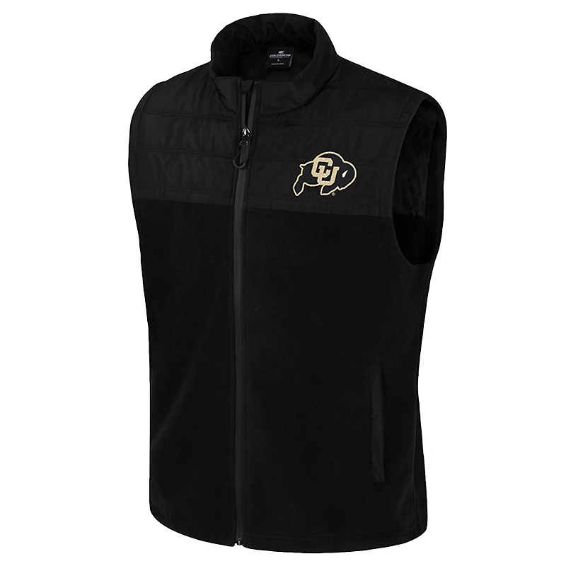 Men's Colosseum  Black Colorado Buffaloes Block The Sun Full-Zip Vest