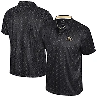Men's Colosseum  Black Colorado Buffaloes Football Print Polo