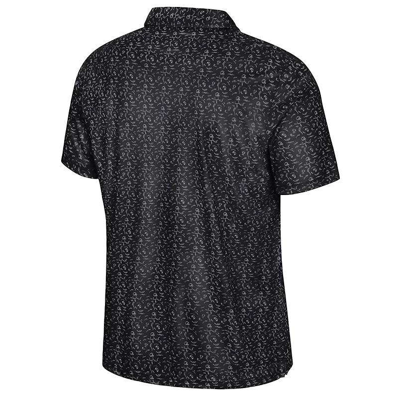 Men's Colosseum Black Colorado Buffaloes Football Print Polo