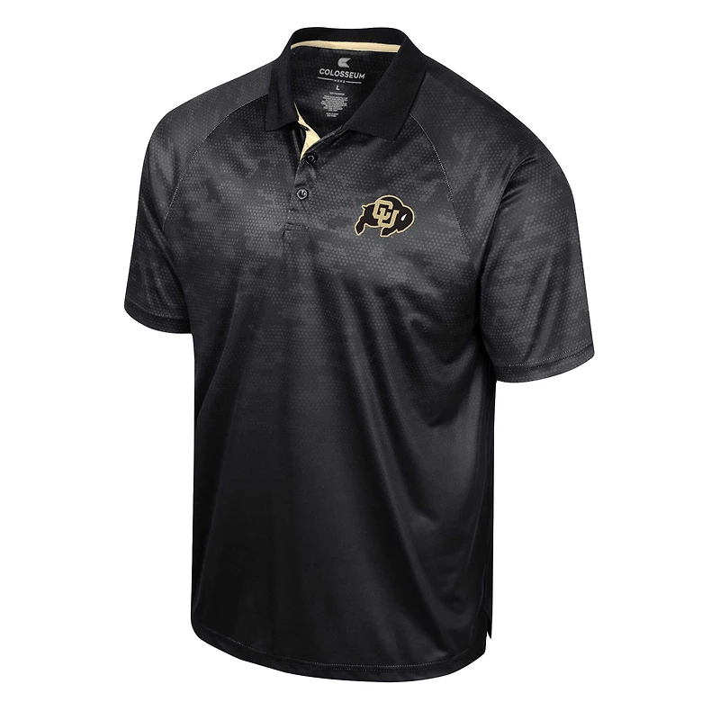 Polo à manches raglan en nid d'abeille Colosseum Black Buffaloes pour homme