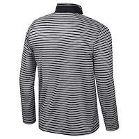 Men's Colosseum Black Colorado Buffaloes Striped Quarter-Zip Top