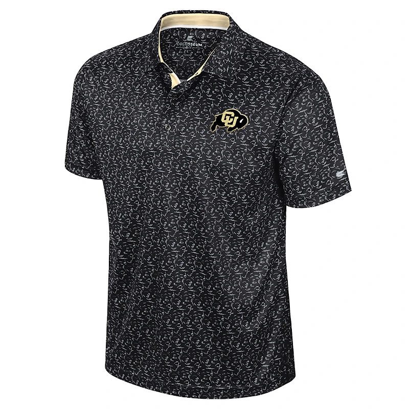 Polo de golf sublimé pour homme Colosseum Black Colorado Buffaloes