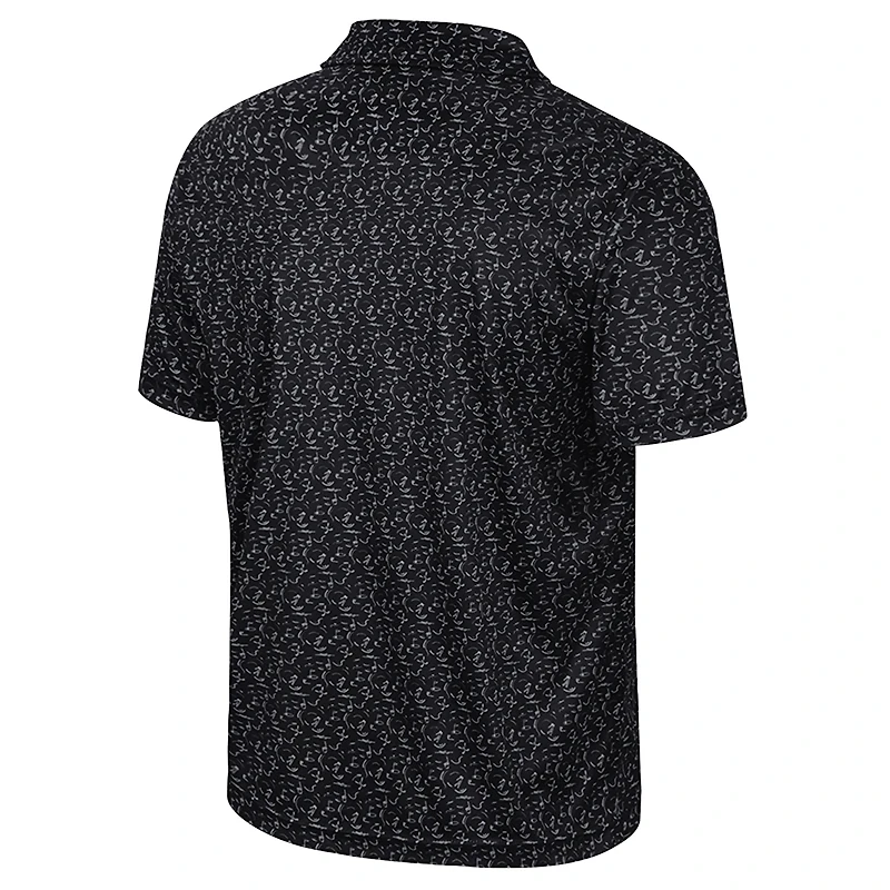 Men's Colosseum Black Colorado Buffaloes Sublimated Golf Polo