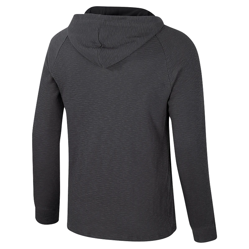 Men's Colosseum  Charcoal Colorado Buffaloes Dujour Ralgan Long Sleeve Henley Hoodie T-Shirt