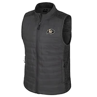 Men's Colosseum Charcoal Colorado Buffaloes Nightman Full-Zip Puffer Vest