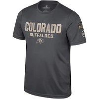 Men's Colosseum Charcoal Colorado Buffaloes OHT Military Appreciation  T-Shirt