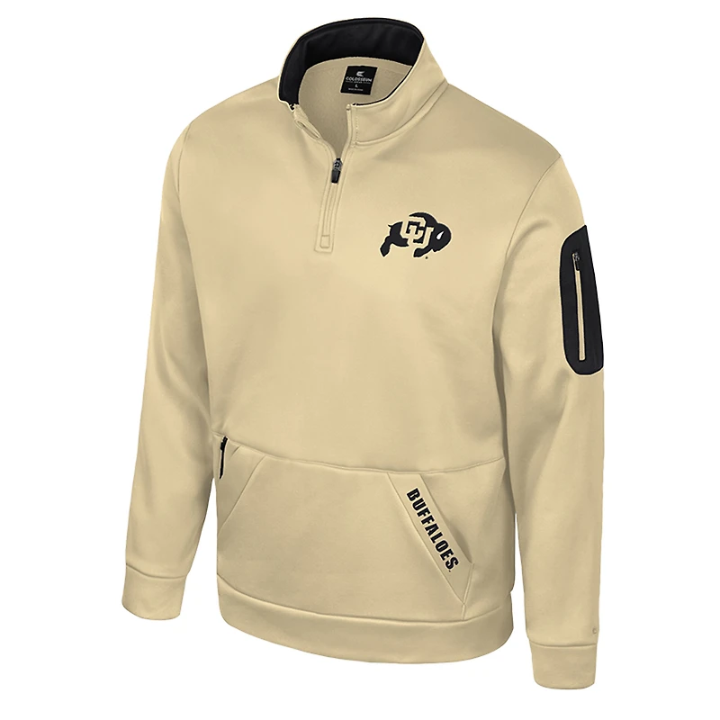 Men's Colosseum Gold Colorado Buffaloes Mainframe Quarter-Zip Fleece Jacket
