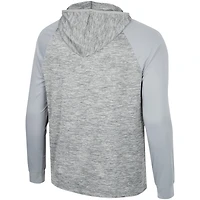 Men's Colosseum Gray Colorado Buffaloes Cybernetic Raglan Quarter-Zip Hooded Top