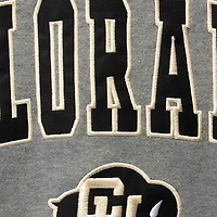 Men's Colosseum Heather Gray Colorado Buffaloes Arch & Logo Crew Neck Sweatshirt